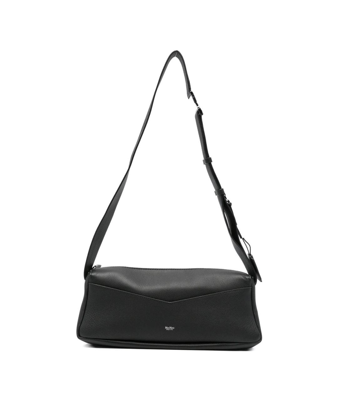 MAX MARA Черная кожаная сумка через плечо, фото 1