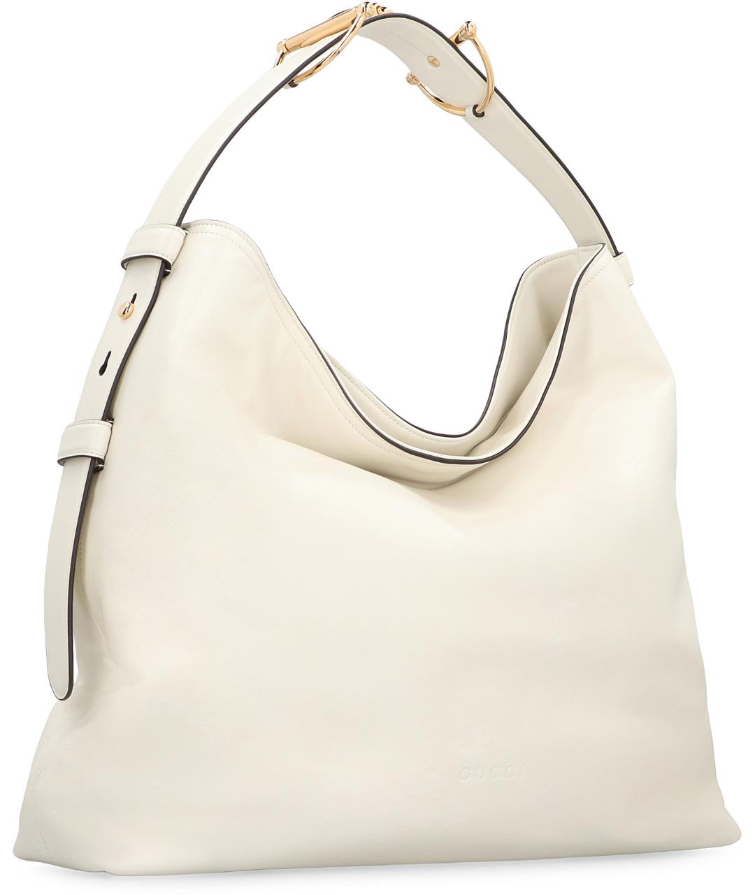 GUCCI Белая кожаная сумка тоут, фото 3