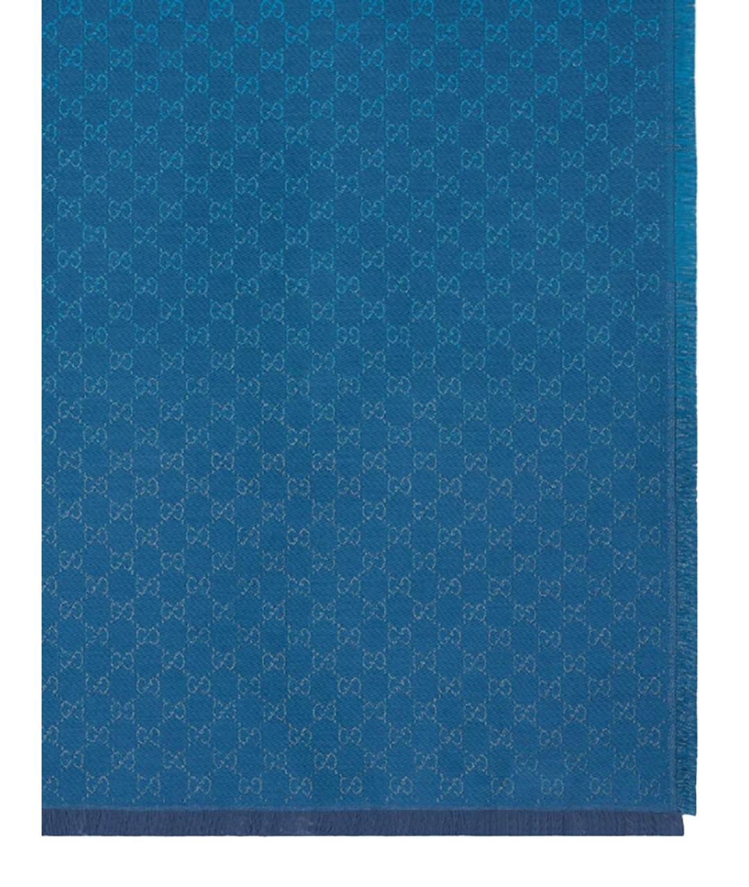 GUCCI Синий хлопковый шарф, фото 2