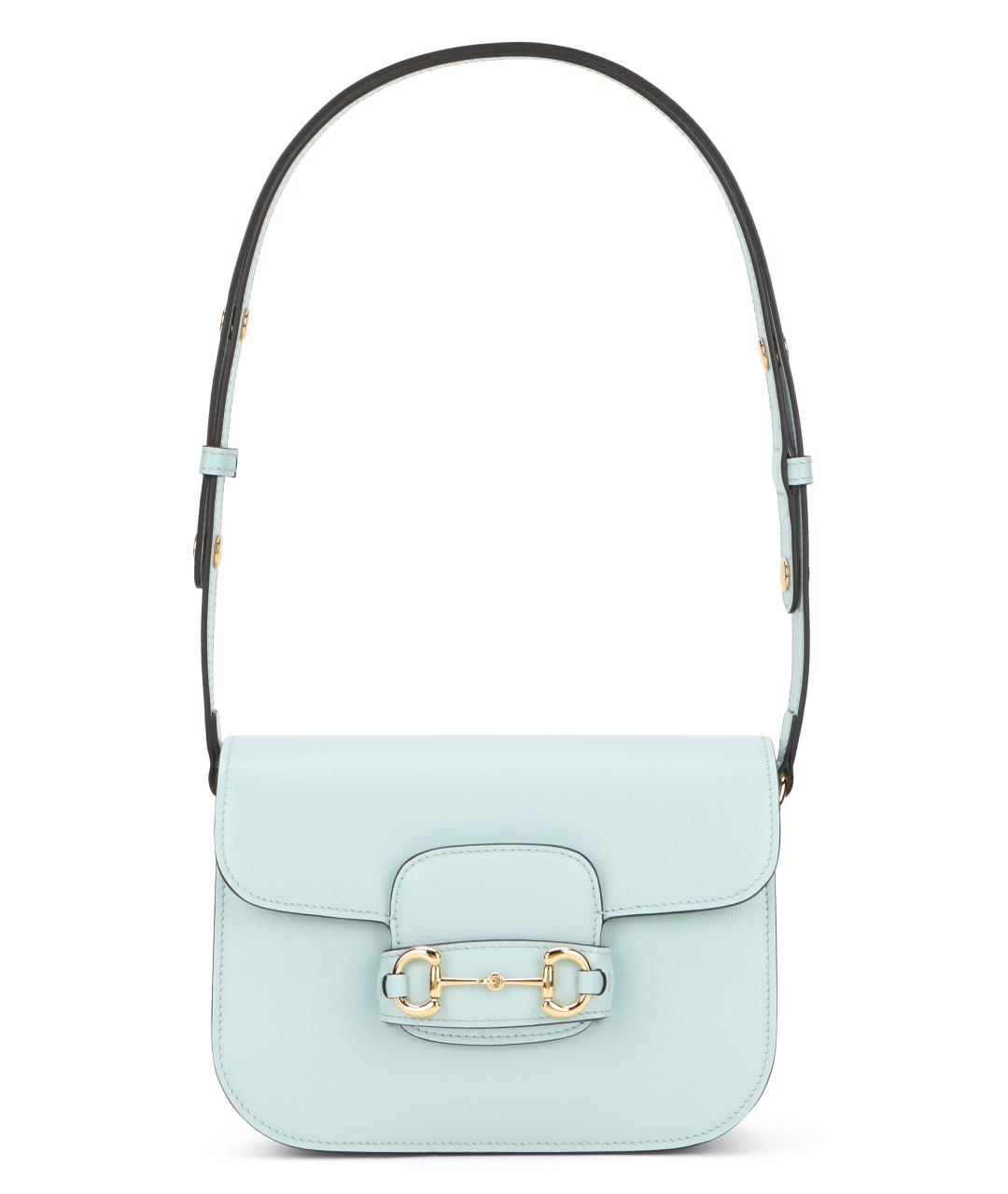 GUCCI Голубая кожаная сумка через плечо, фото 1