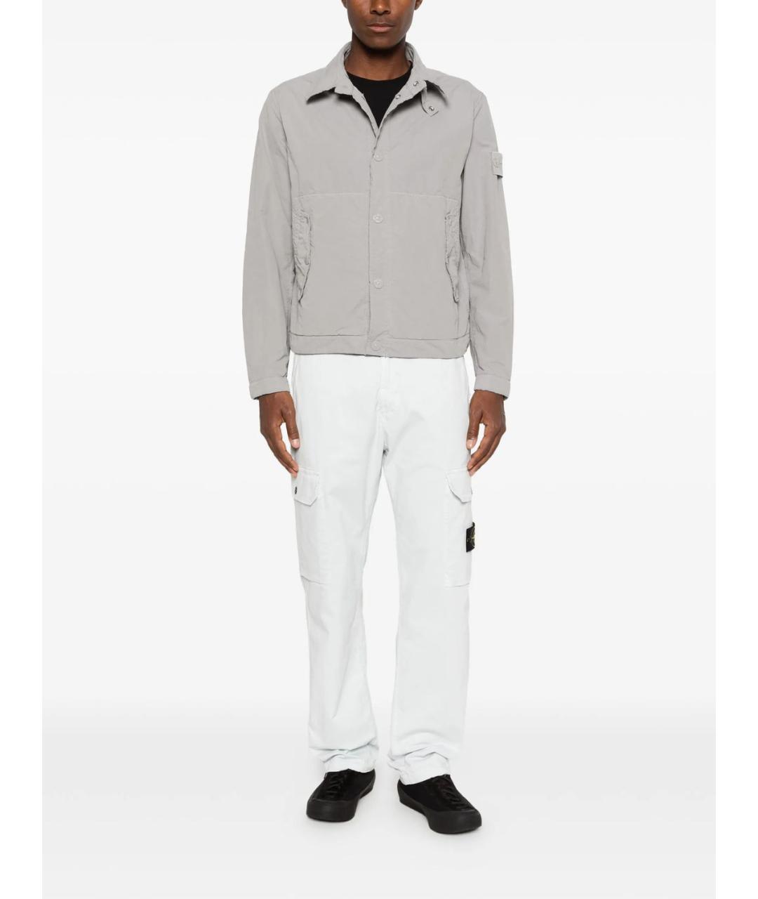 STONE ISLAND Голубые хлопковые повседневные брюки, фото 4