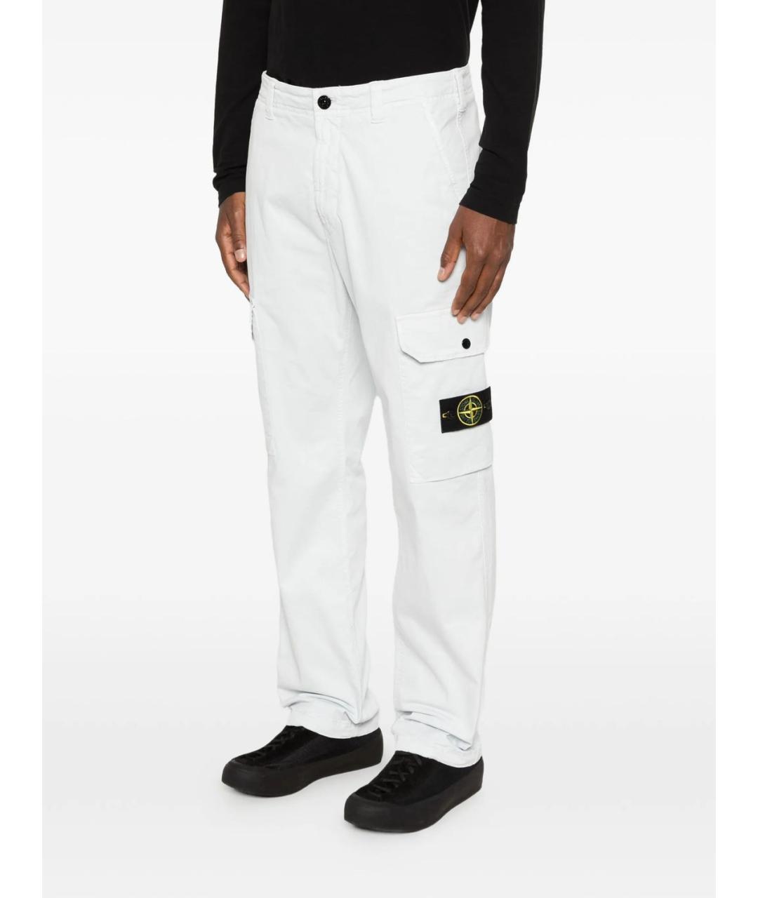 STONE ISLAND Голубые хлопковые повседневные брюки, фото 5