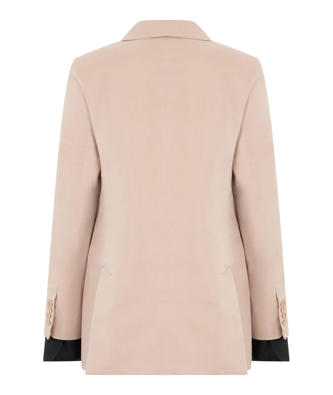 MAX MARA Бежевый шелковый жакет/пиджак, фото 2