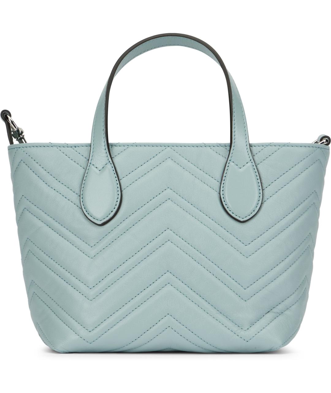 GUCCI Голубая кожаная сумка тоут, фото 4