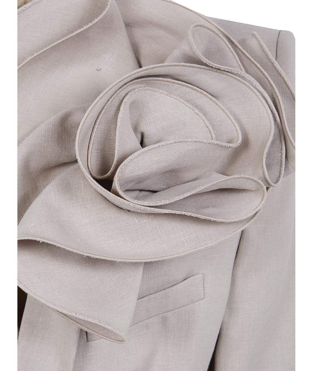 MAGDA BUTRYM Бежевый льняной жакет/пиджак, фото 3