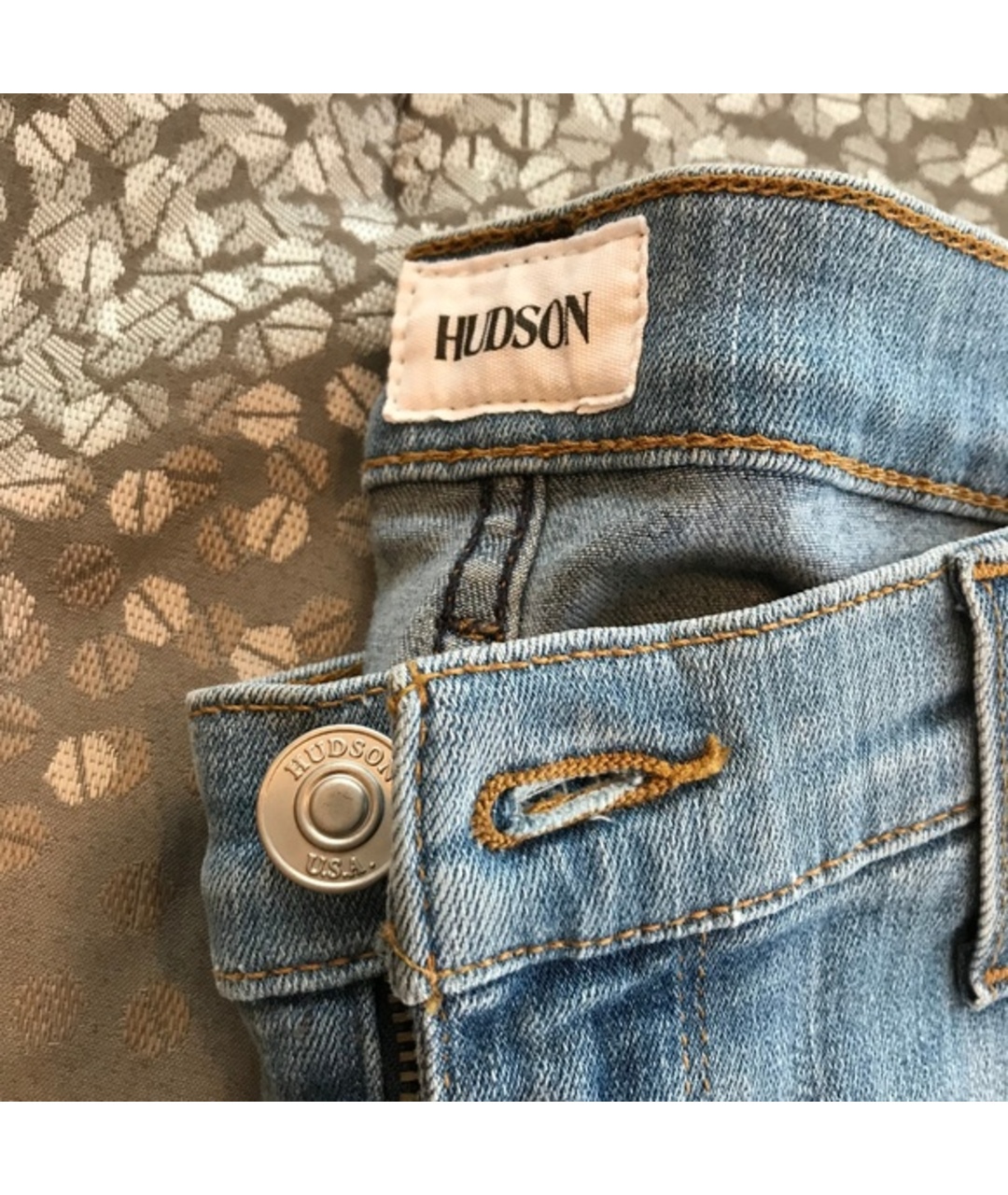 HUDSON Синие хлопко-эластановые джинсы слим, фото 3