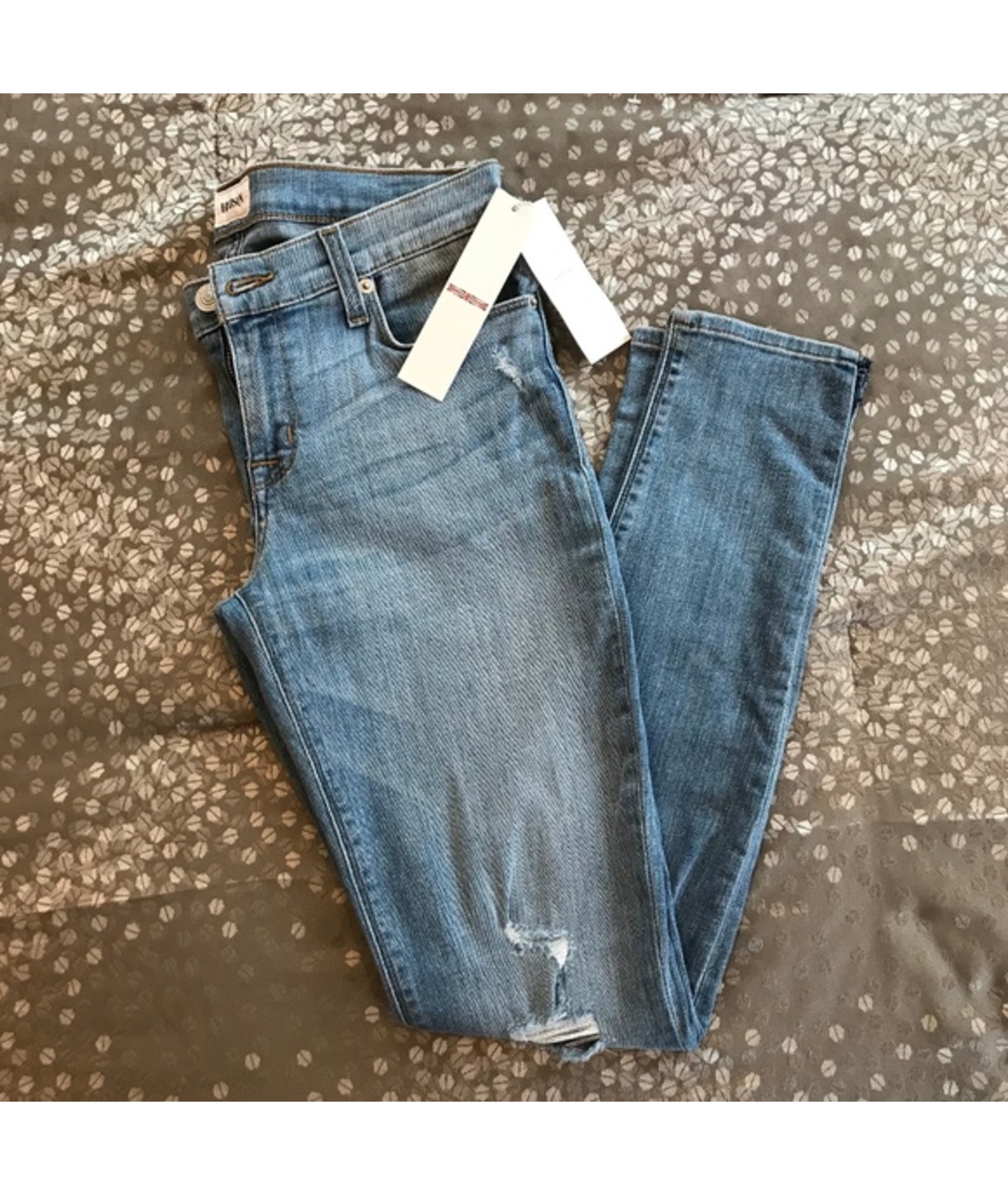 HUDSON Синие хлопко-эластановые джинсы слим, фото 5