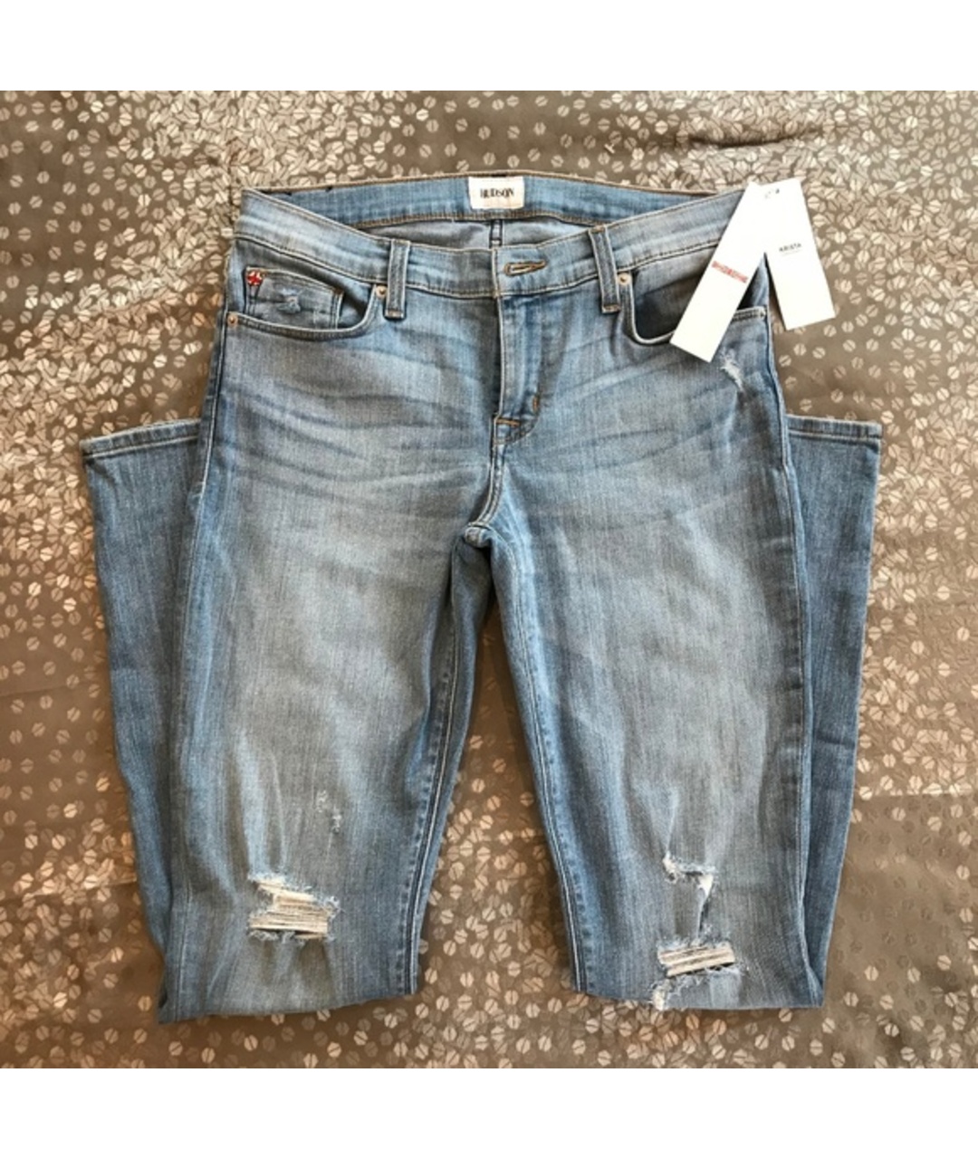 HUDSON Синие хлопко-эластановые джинсы слим, фото 4