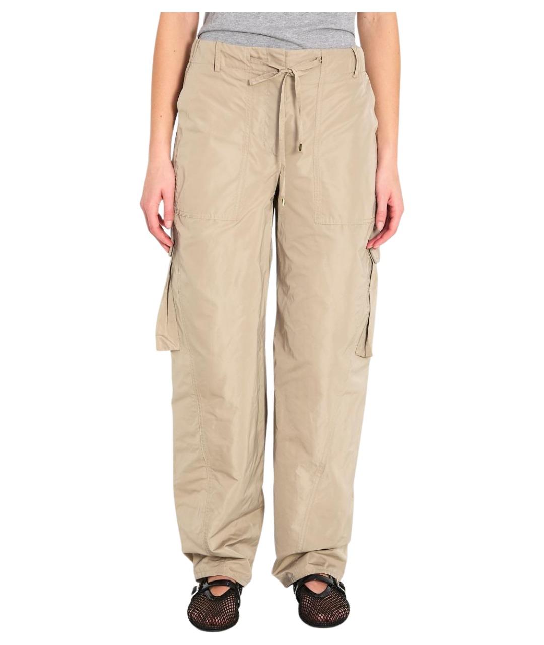 ALAIA Бежевые полиэстеровые прямые брюки, фото 1