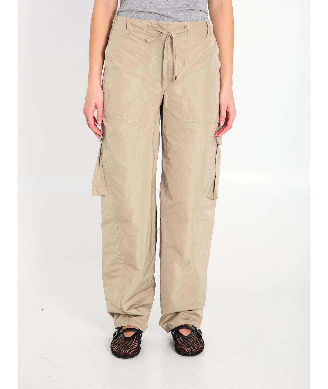 ALAIA Бежевые полиэстеровые прямые брюки, фото 6