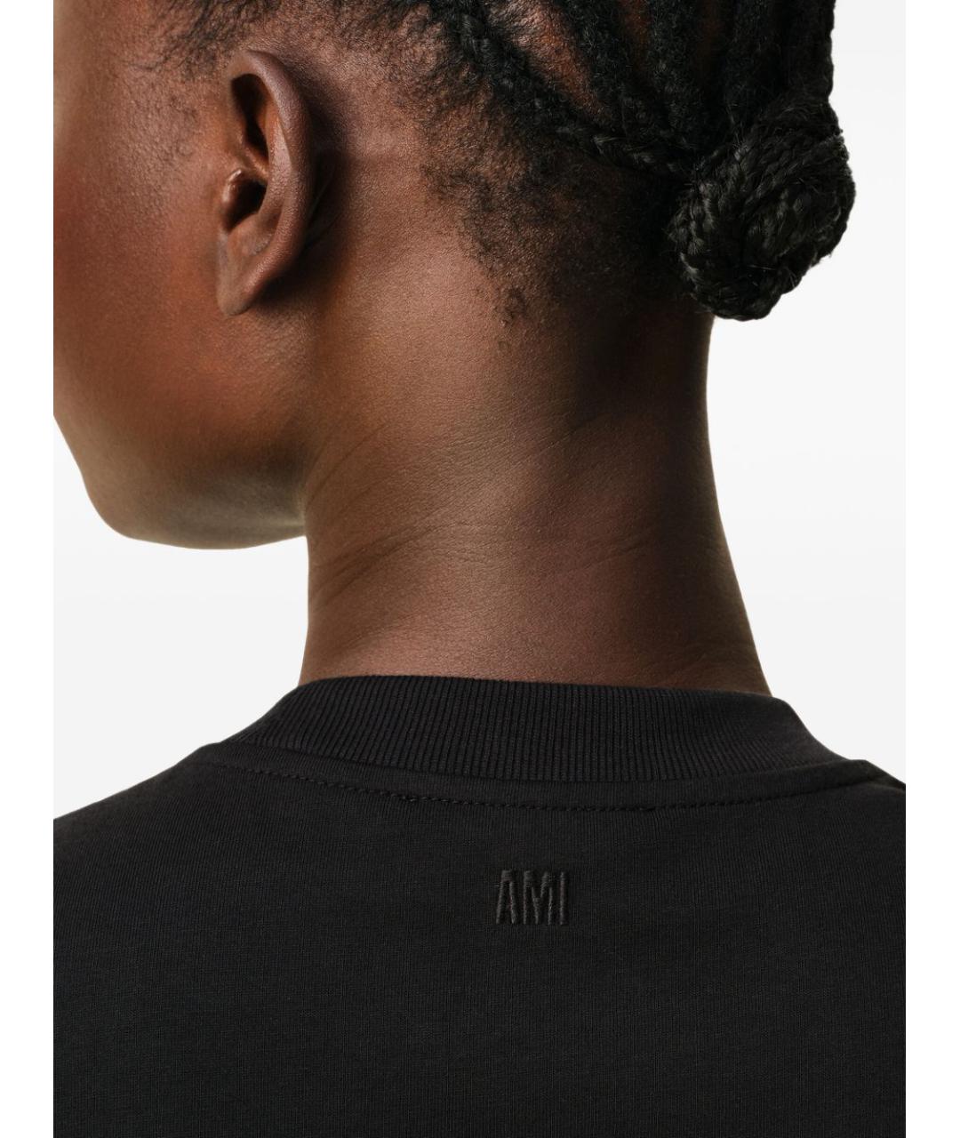 Ami Paris Черная хлопковая футболка, фото 2