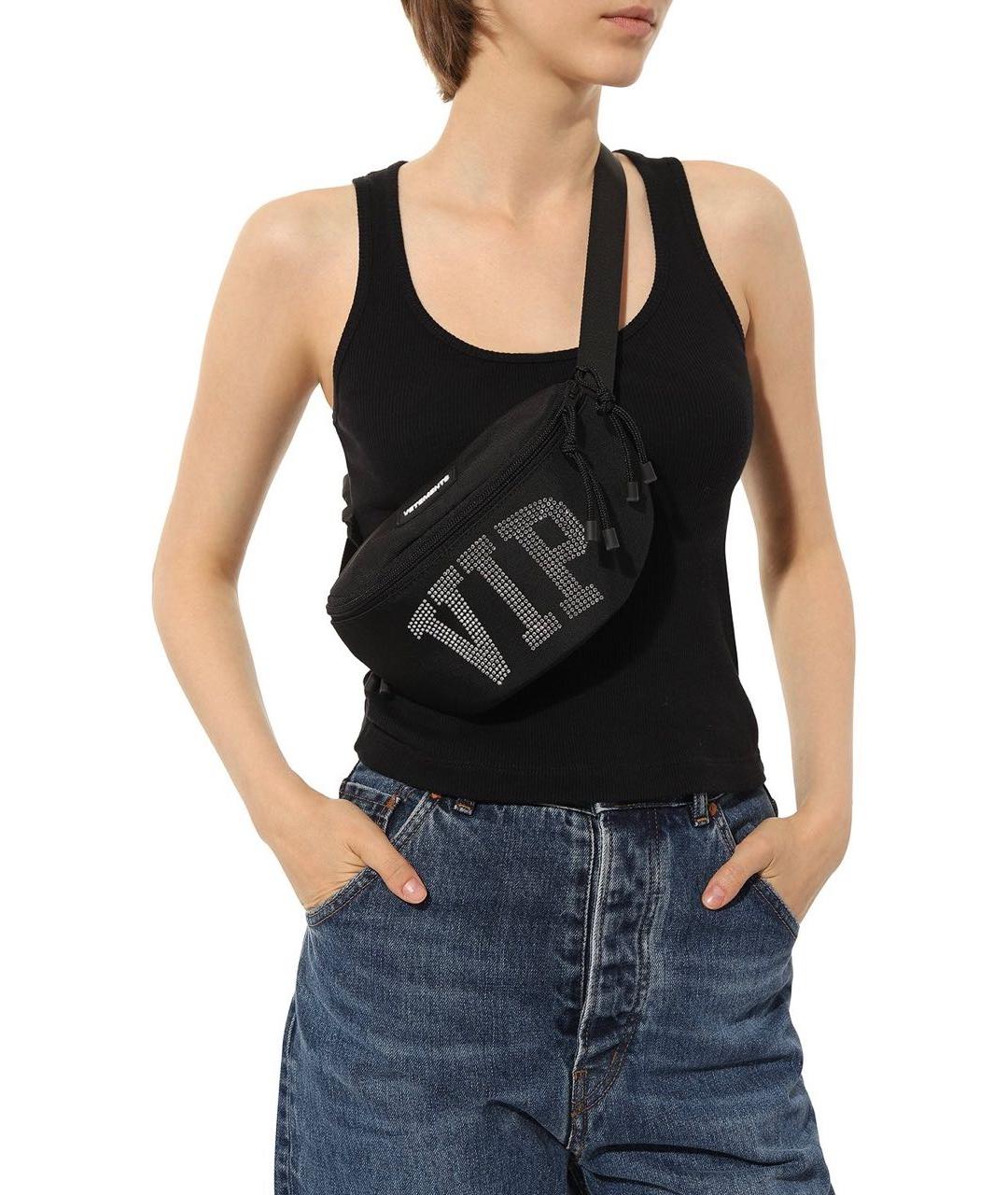 VETEMENTS Черная тканевая поясная сумка, фото 6
