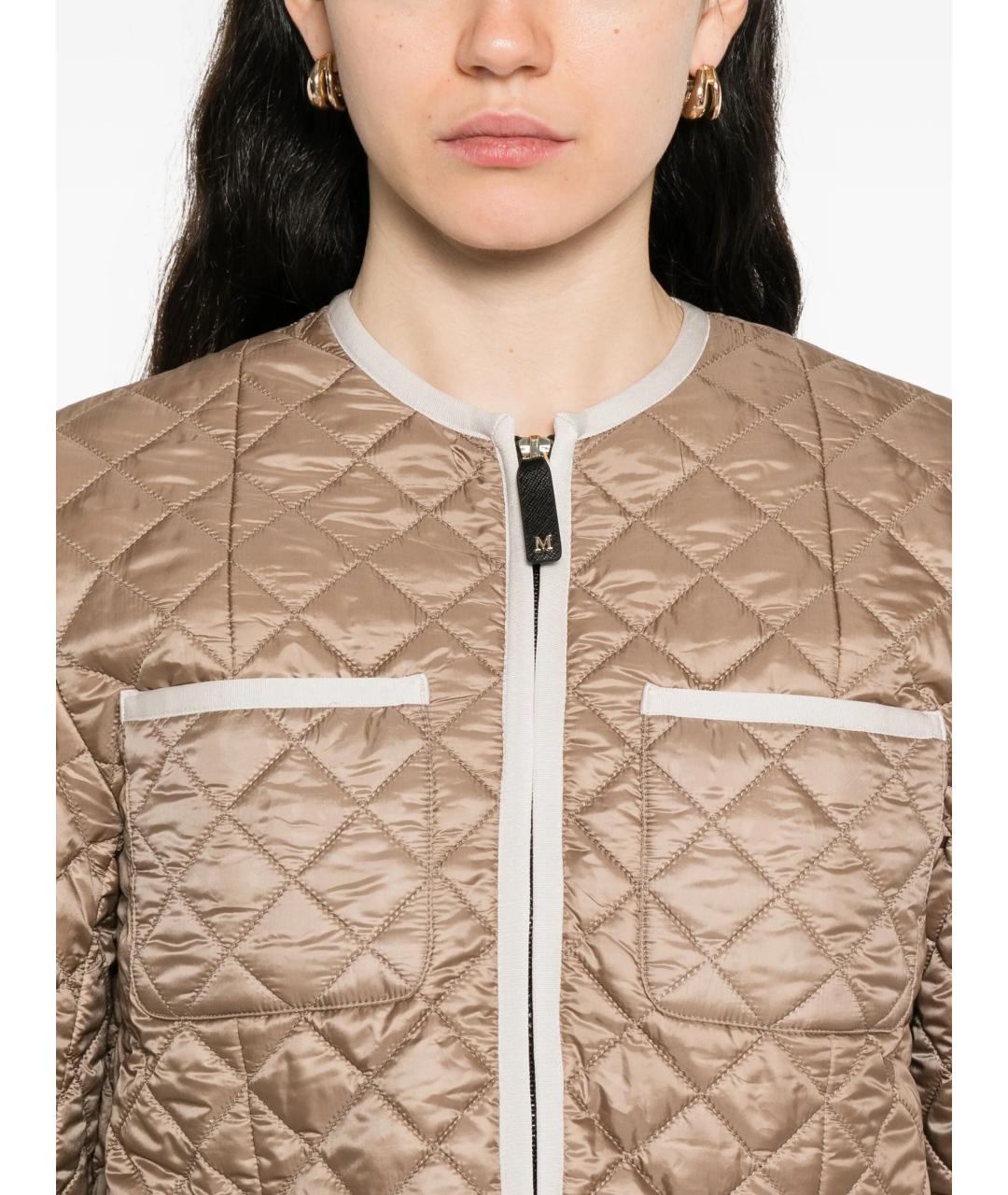MAX MARA Бежевая полиэстеровая куртка, фото 4