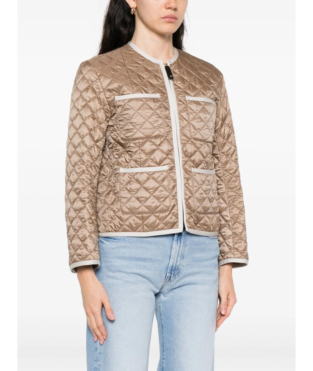 MAX MARA Бежевая полиэстеровая куртка, фото 3