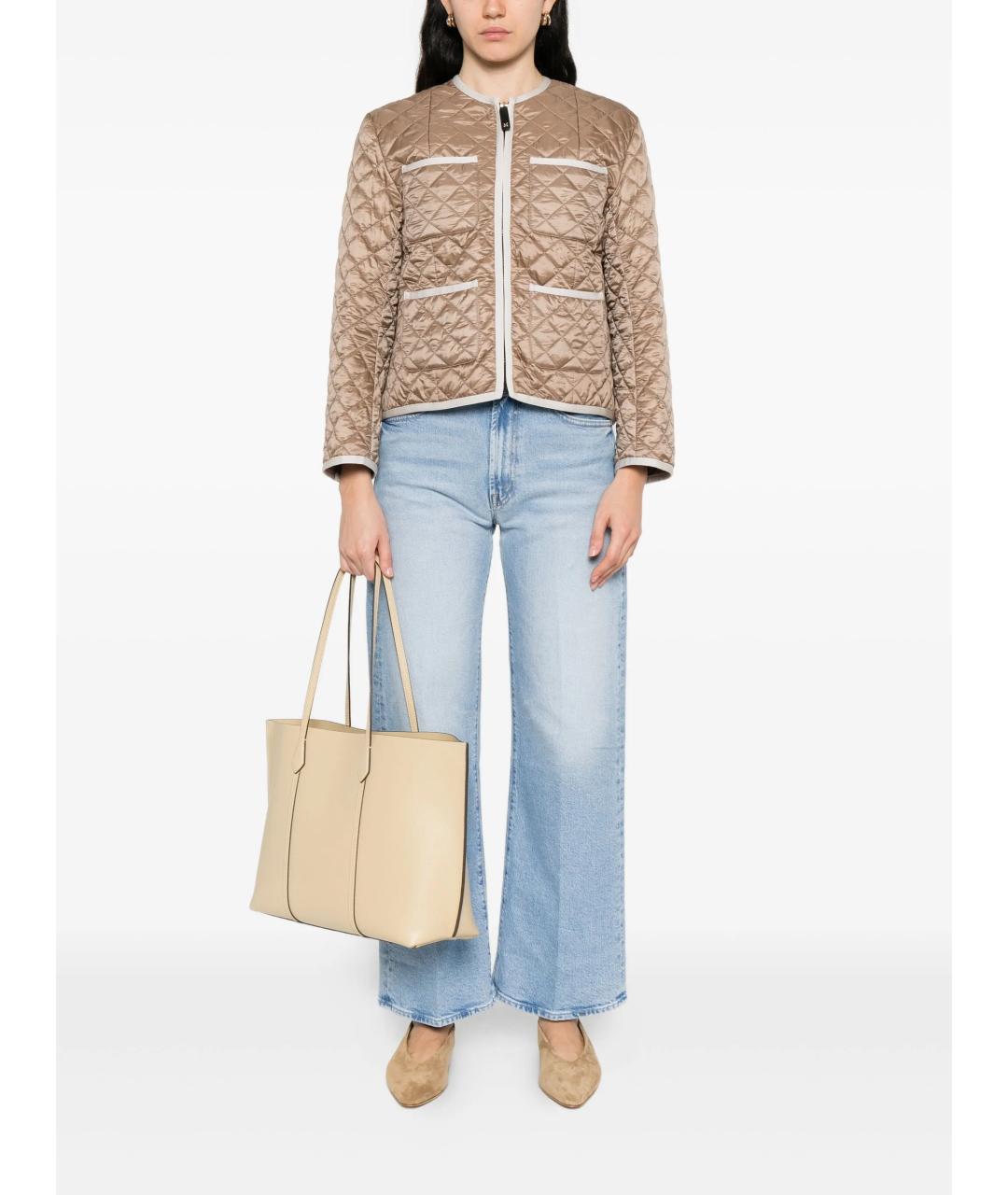 MAX MARA Бежевая полиэстеровая куртка, фото 2