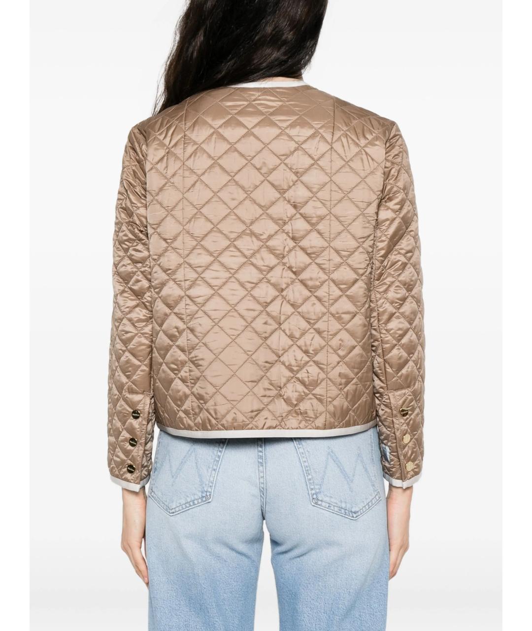 MAX MARA Бежевая полиэстеровая куртка, фото 5