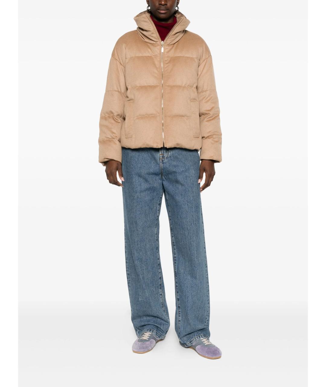 MAX MARA Бежевый шерстяной пуховик, фото 3