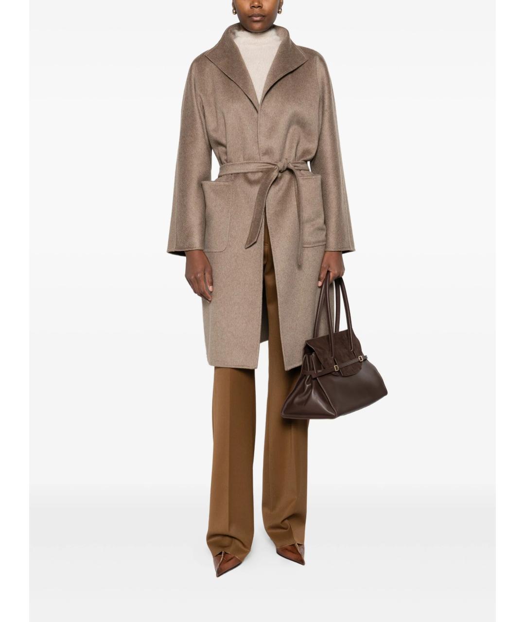 MAX MARA Коричневое кашемировое пальто, фото 3