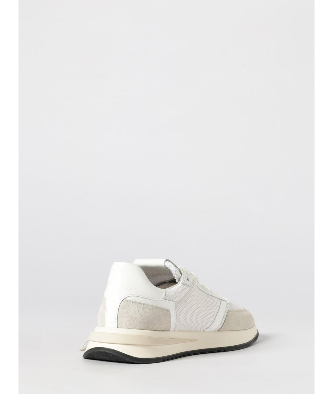 PHILIPPE MODEL Белые кожаные низкие кроссовки / кеды, фото 3