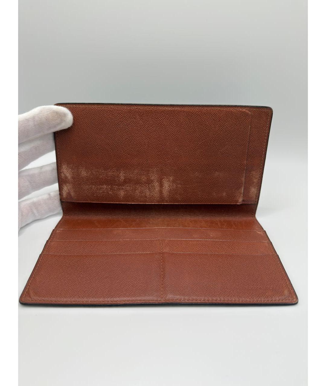 LOUIS VUITTON Коричневый кожаный кошелек, фото 3