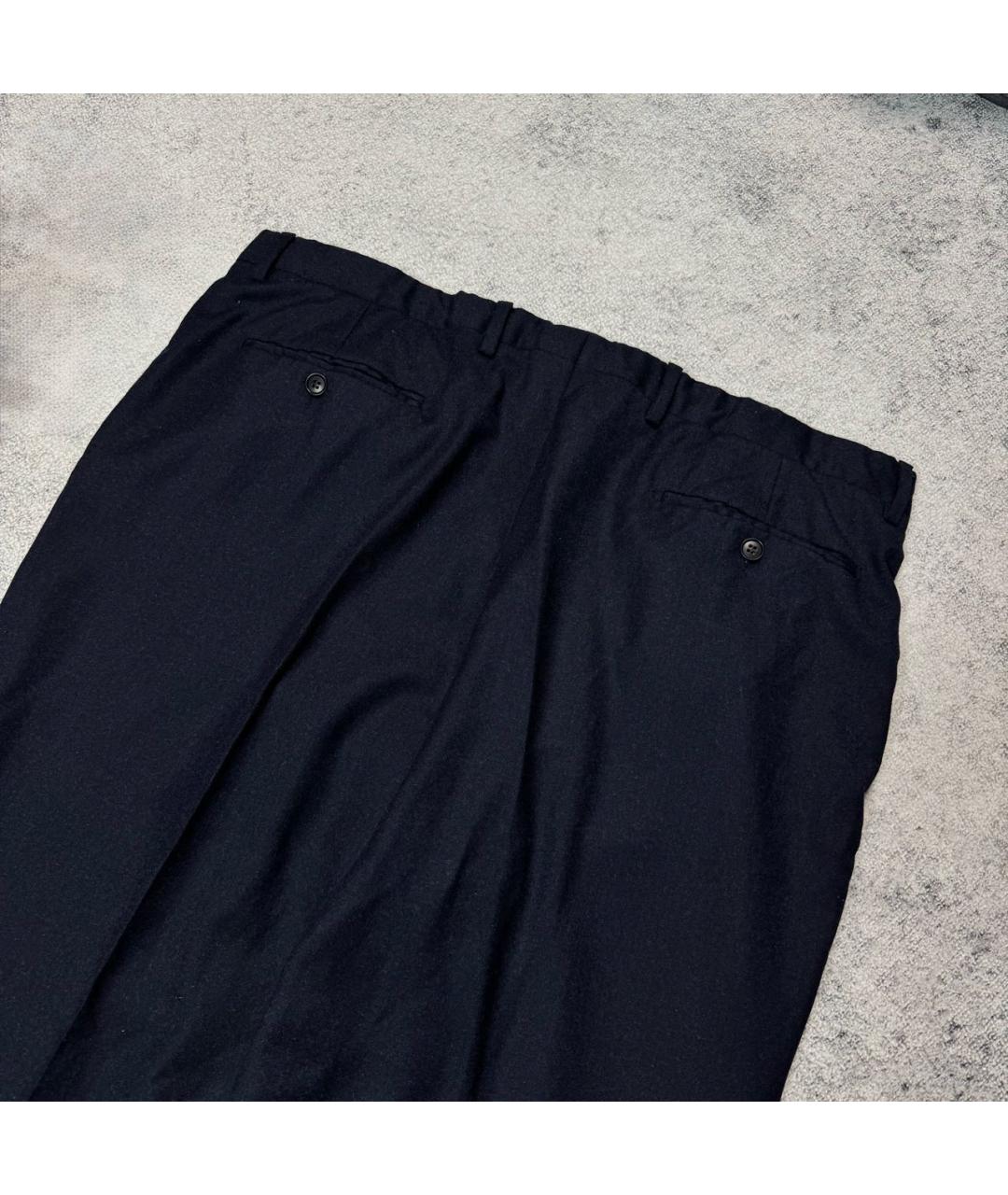 PAL ZILERI Темно-синие шерстяные классические брюки, фото 5