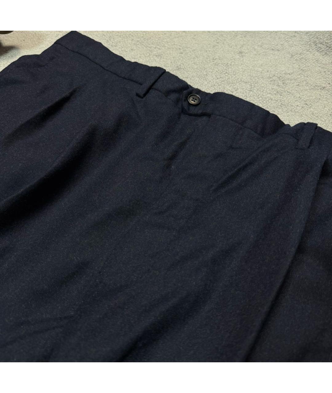 PAL ZILERI Темно-синие шерстяные классические брюки, фото 3