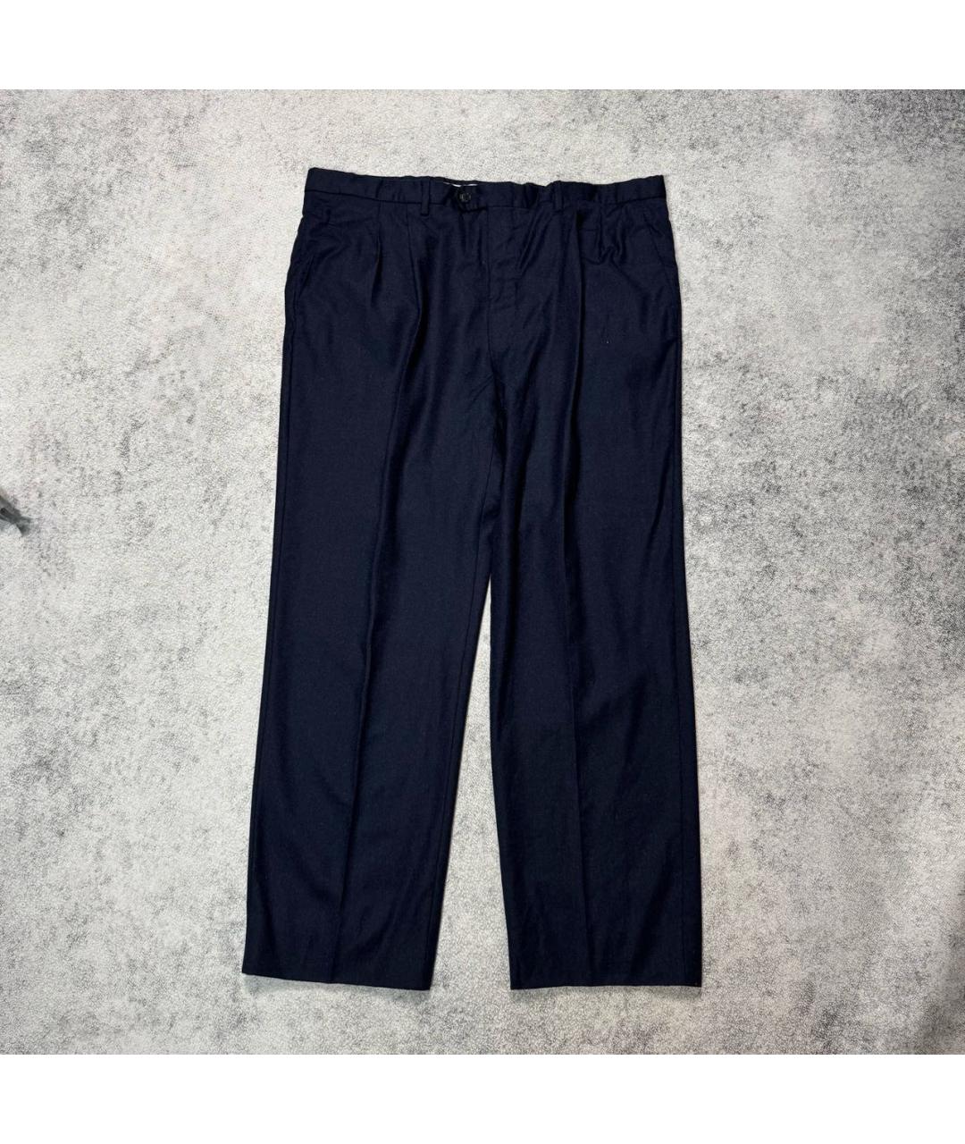 PAL ZILERI Темно-синие шерстяные классические брюки, фото 8