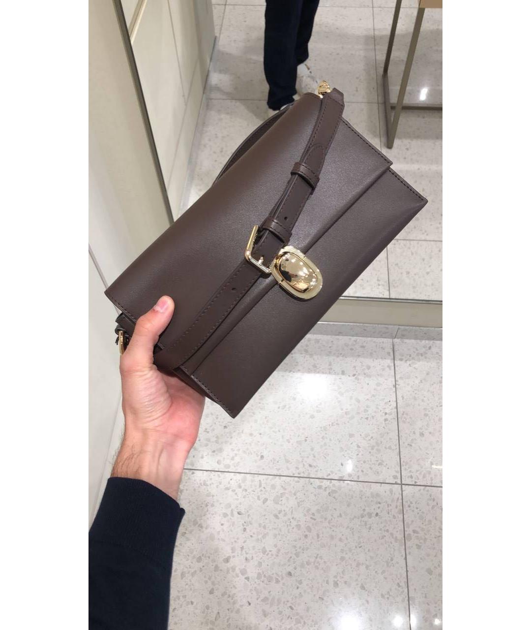 FURLA Коричневая кожаная сумка через плечо, фото 9