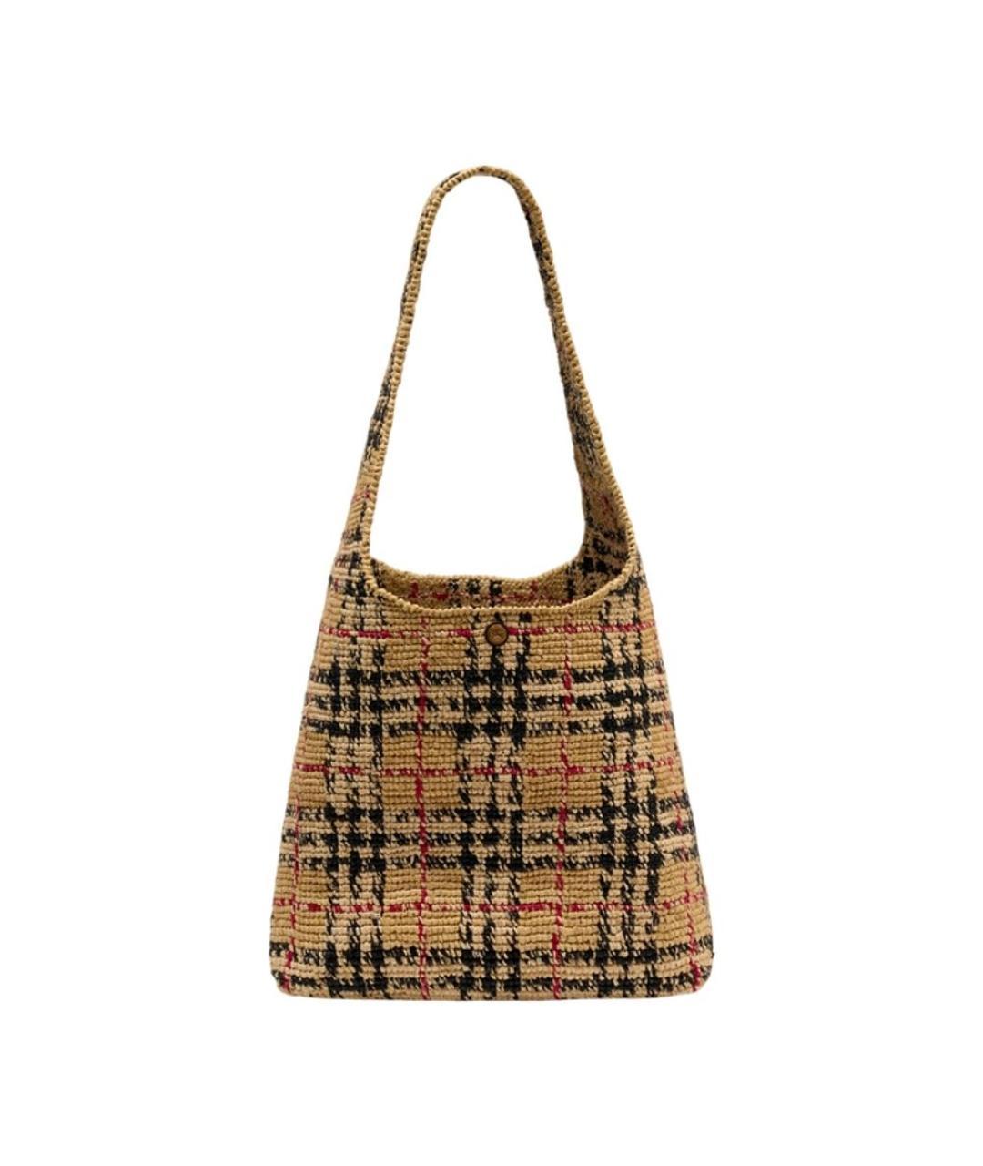 BURBERRY Бежевая пелетеная сумка через плечо, фото 3