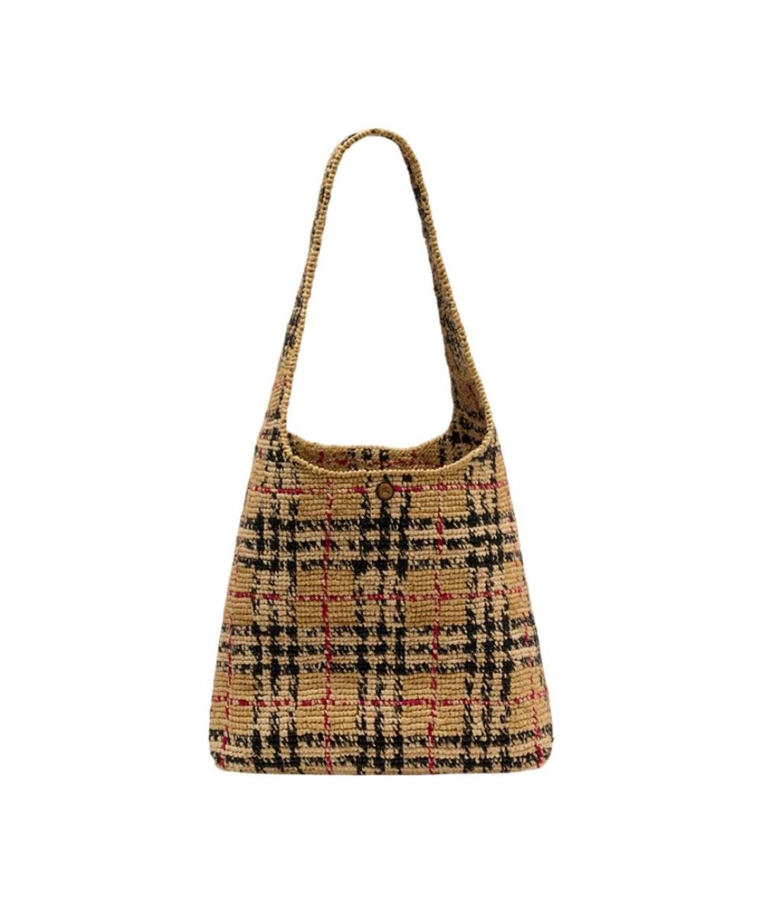 BURBERRY Бежевая пелетеная сумка через плечо, фото 1