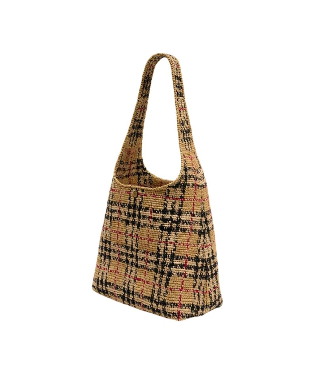 BURBERRY Бежевая пелетеная сумка через плечо, фото 2