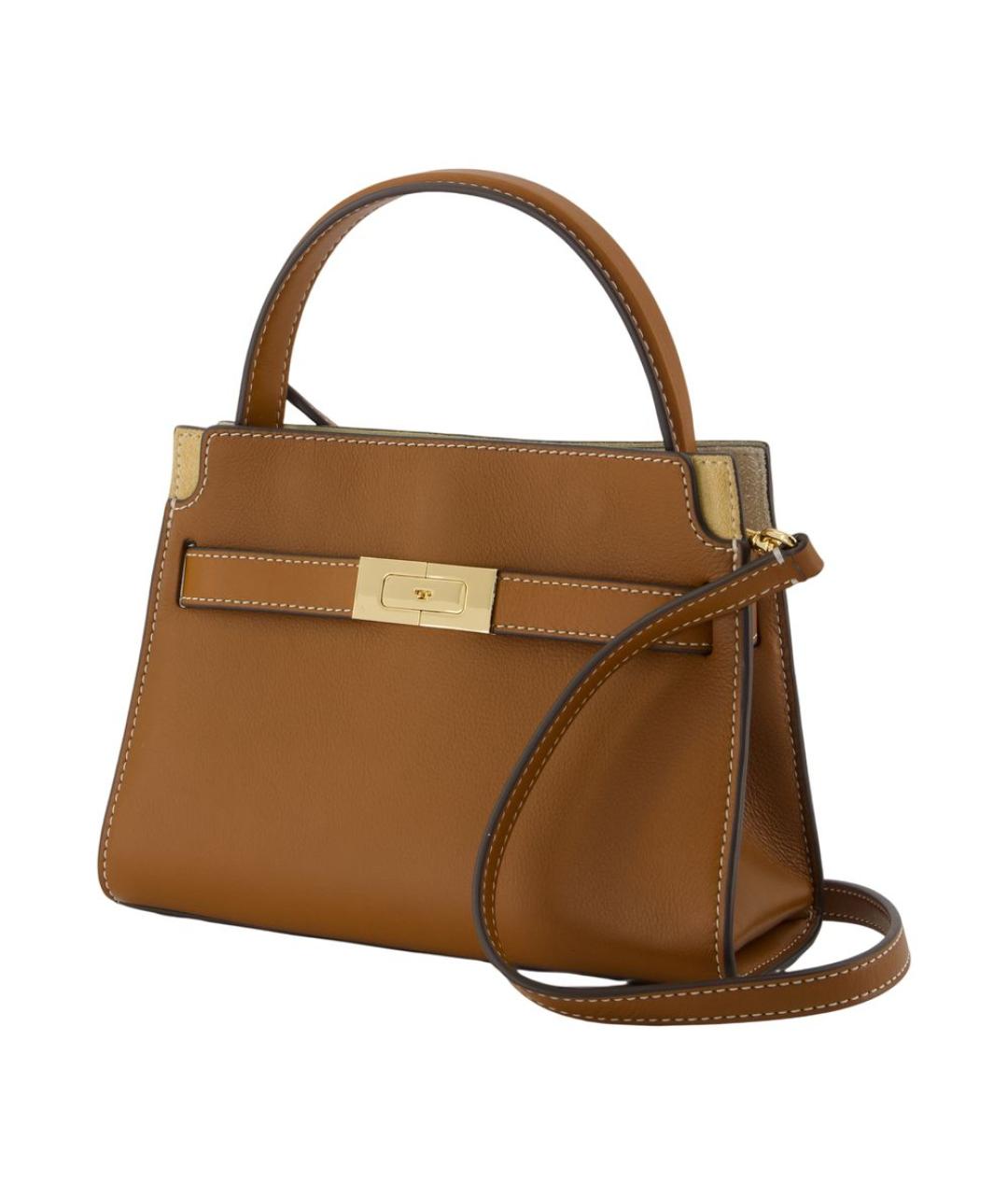 TORY BURCH Коричневая кожаная сумка с короткими ручками, фото 2