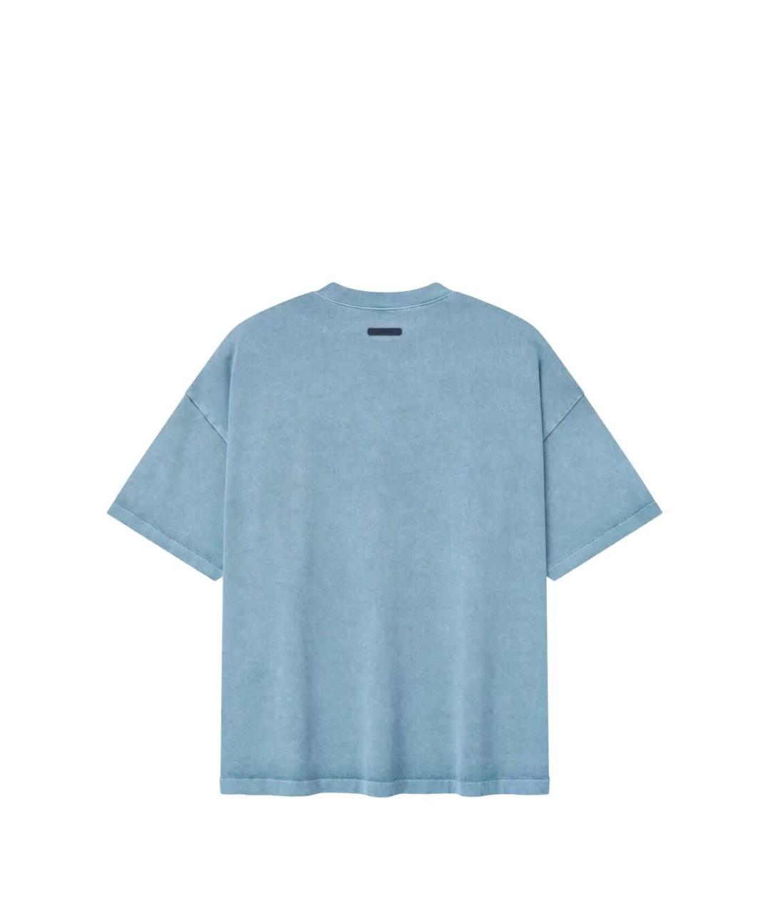 FEAR OF GOD ESSENTIALS Голубая хлопковая футболка, фото 2