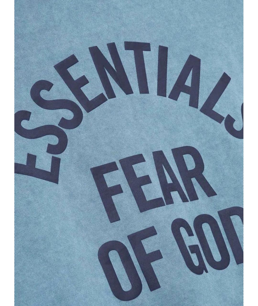 FEAR OF GOD ESSENTIALS Голубая хлопковая футболка, фото 3