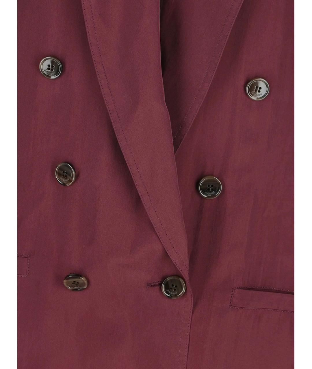 SAINT LAURENT Бордовый шелковый жакет/пиджак, фото 4