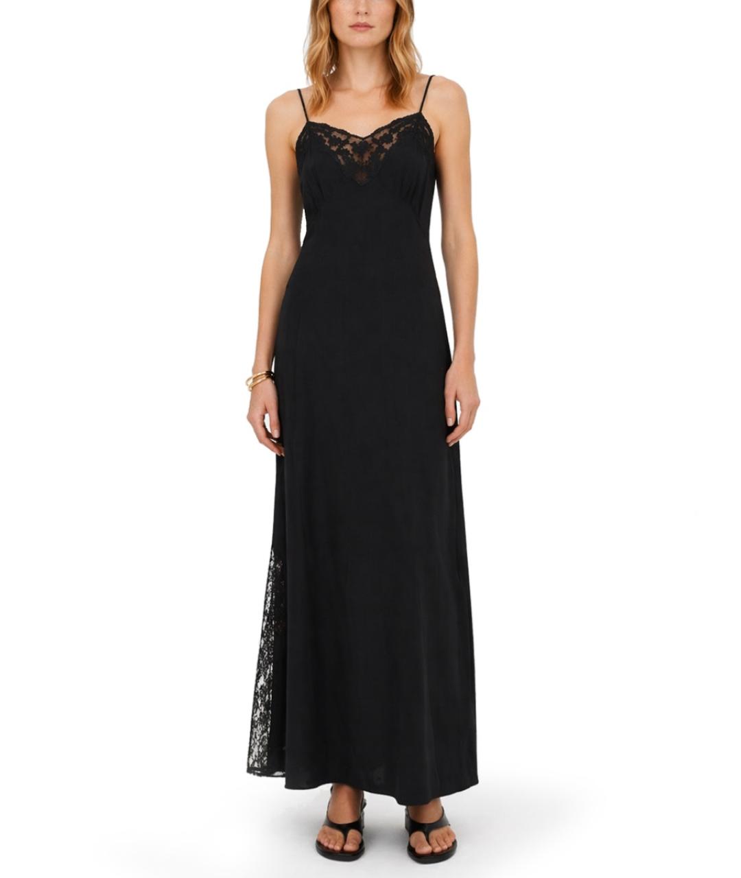 CHLOE Черное шелковое повседневное платье, фото 2