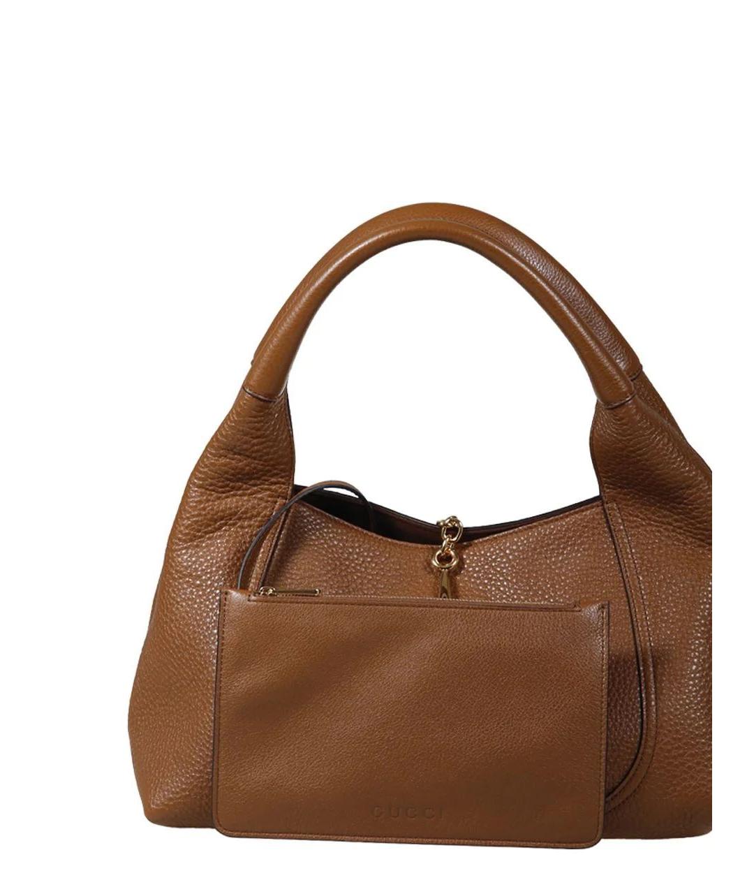 GUCCI Коричневая кожаная сумка через плечо, фото 4