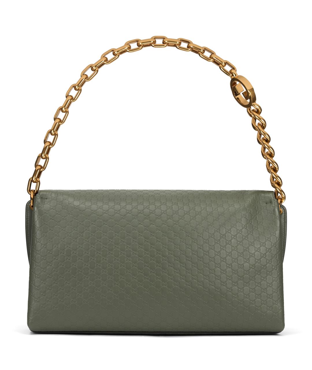 GUCCI Хаки кожаная сумка через плечо, фото 4