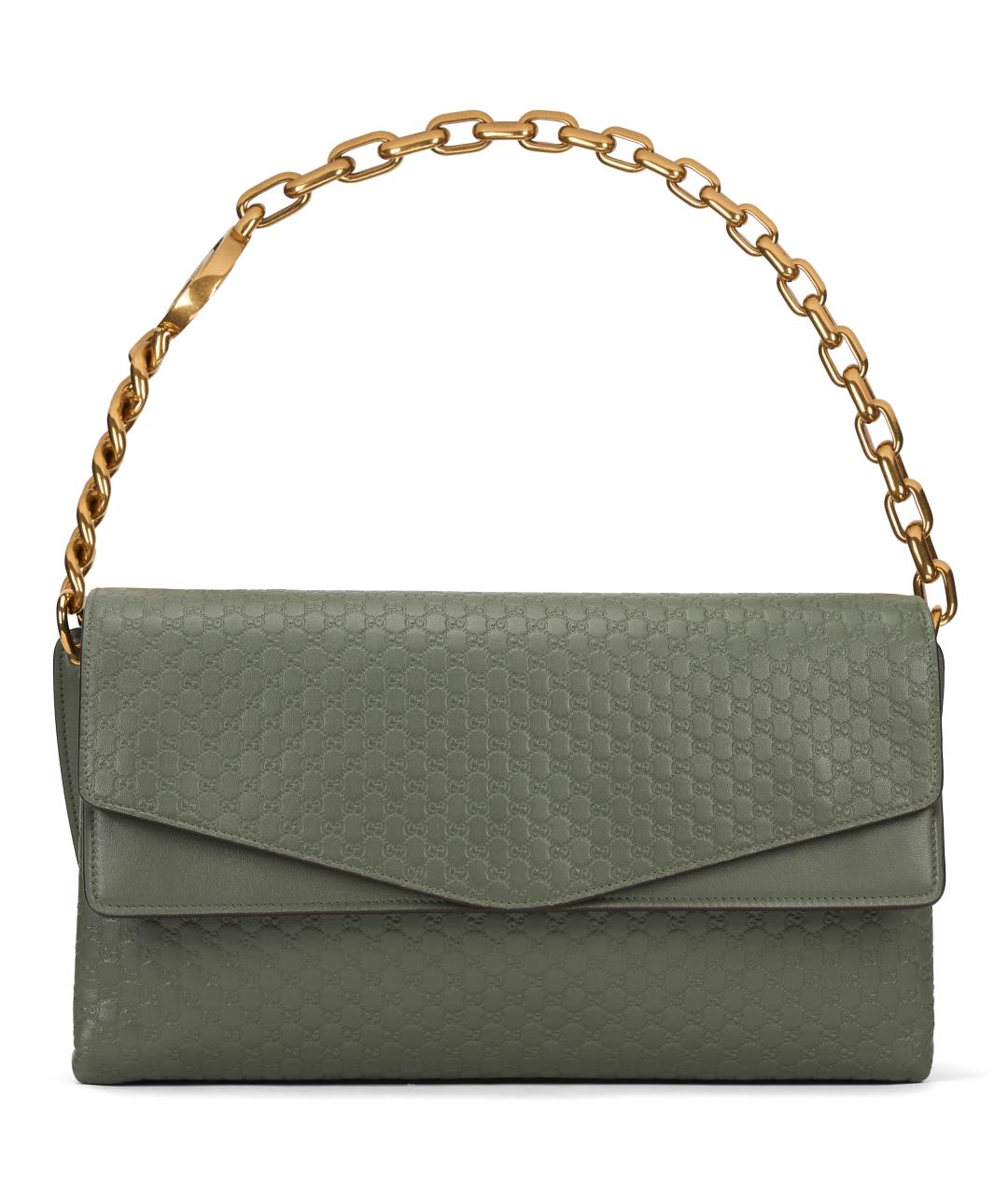 GUCCI Хаки кожаная сумка через плечо, фото 2