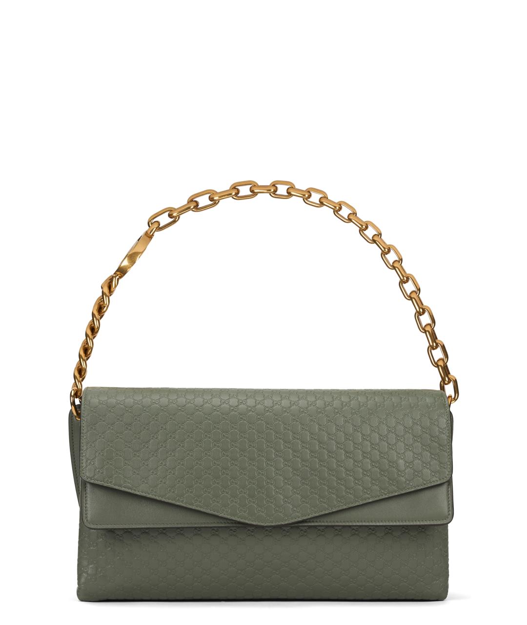 GUCCI Хаки кожаная сумка через плечо, фото 1