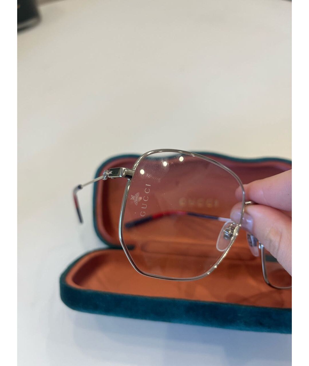 GUCCI Серые металлические солнцезащитные очки, фото 3