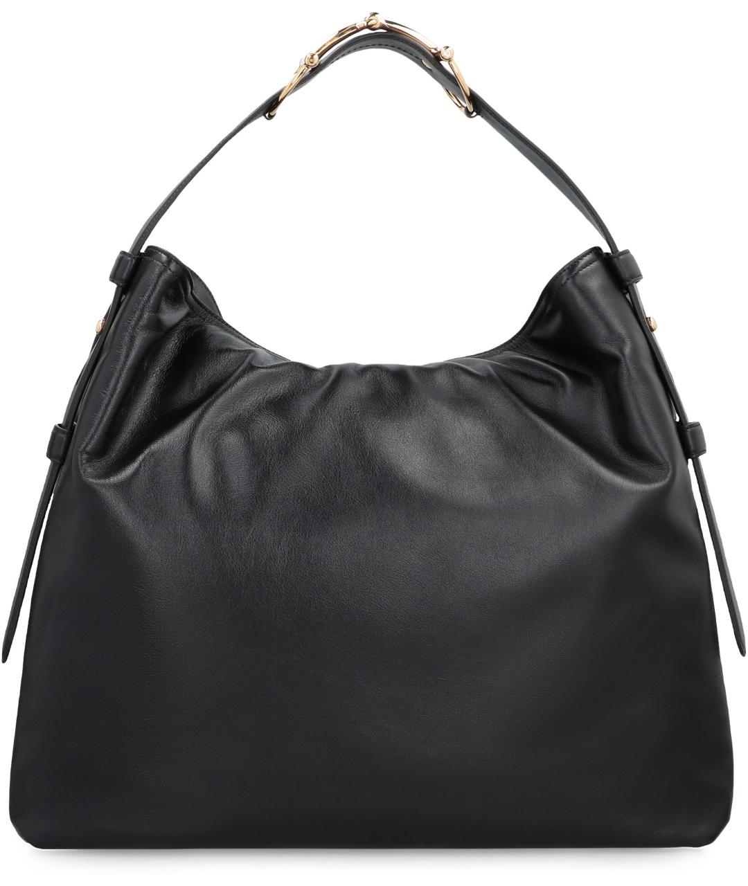 GUCCI Черная кожаная сумка тоут, фото 5