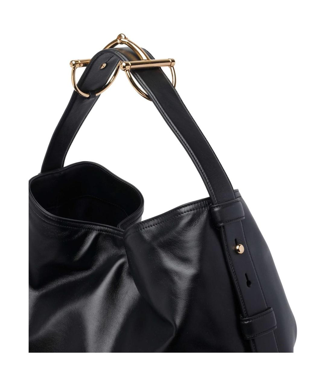 GUCCI Черная кожаная сумка тоут, фото 4