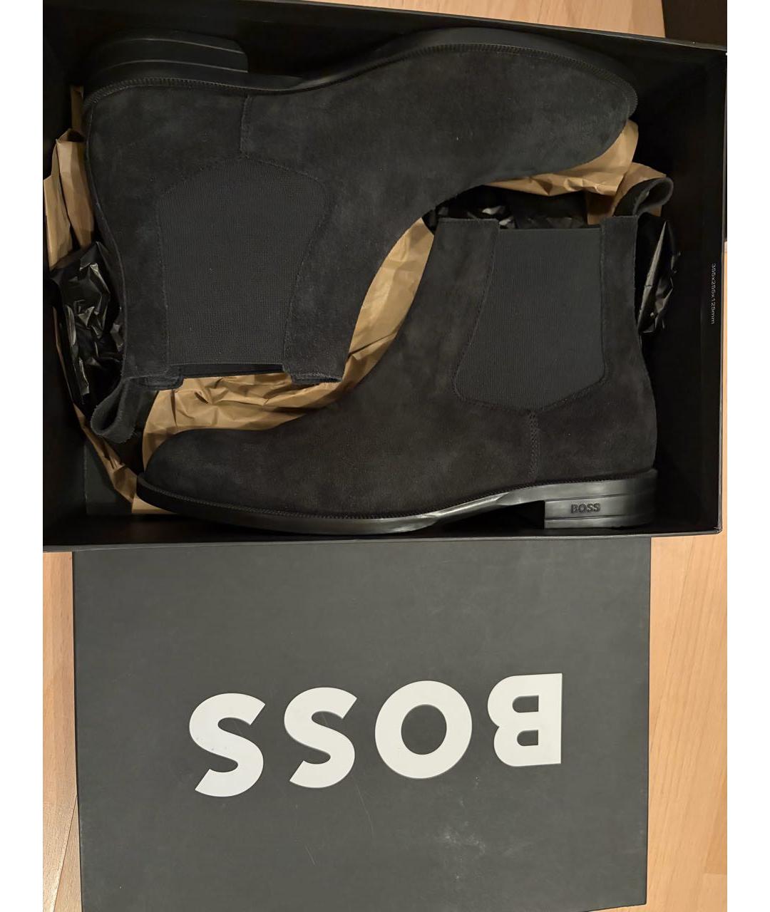 HUGO BOSS Черные замшевые высокие ботинки, фото 7