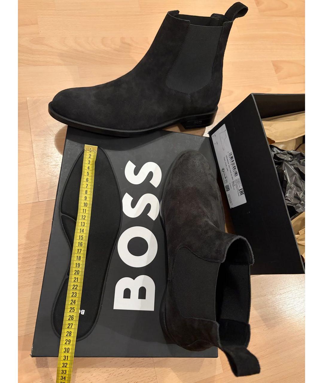 HUGO BOSS Черные замшевые высокие ботинки, фото 5