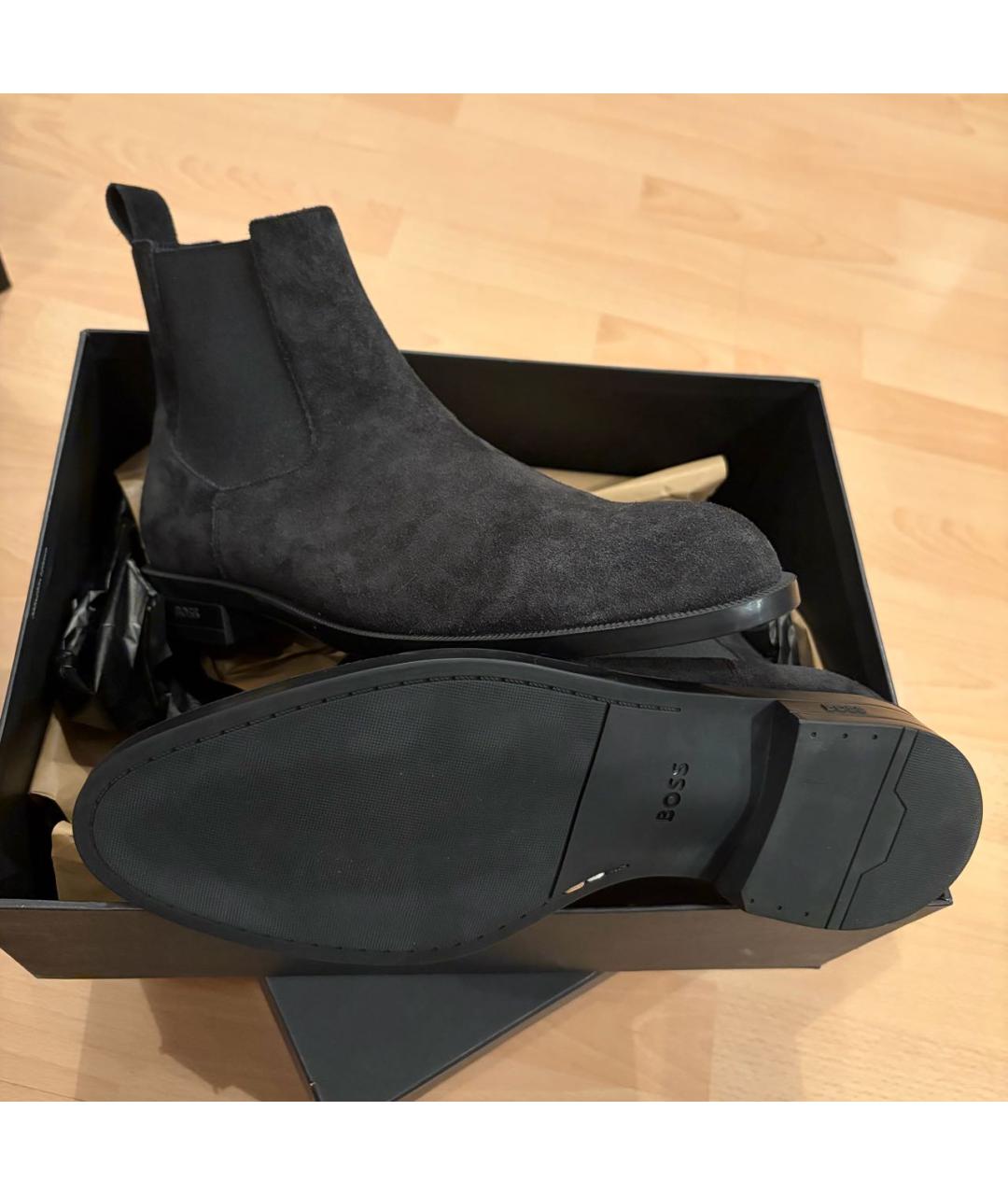 HUGO BOSS Черные замшевые высокие ботинки, фото 6