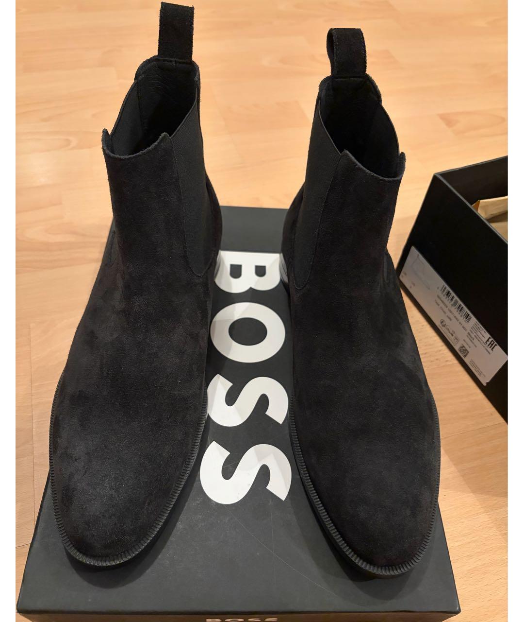 HUGO BOSS Черные замшевые высокие ботинки, фото 3