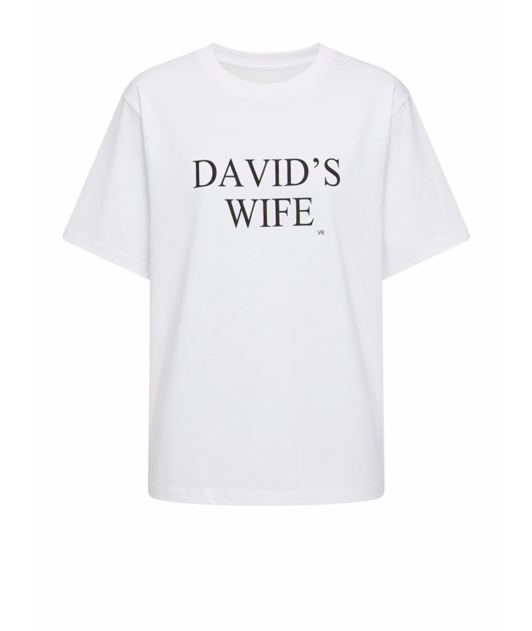 VICTORIA BECKHAM Белая хлопковая футболка, фото 1