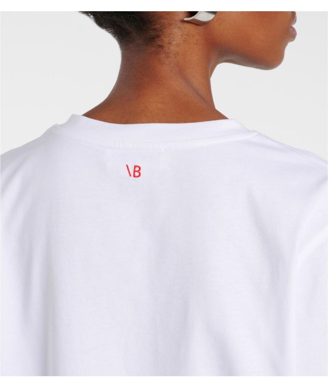 VICTORIA BECKHAM Белая хлопковая футболка, фото 6