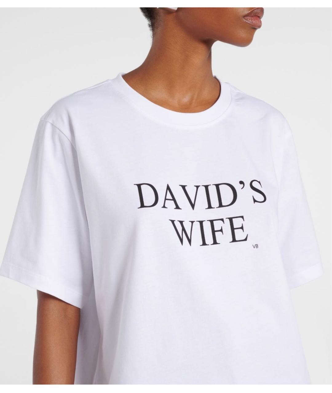 VICTORIA BECKHAM Белая хлопковая футболка, фото 4
